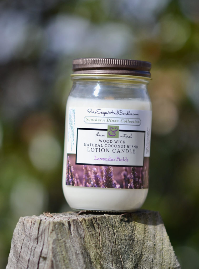 Lavender plant based wood wick lotion candle