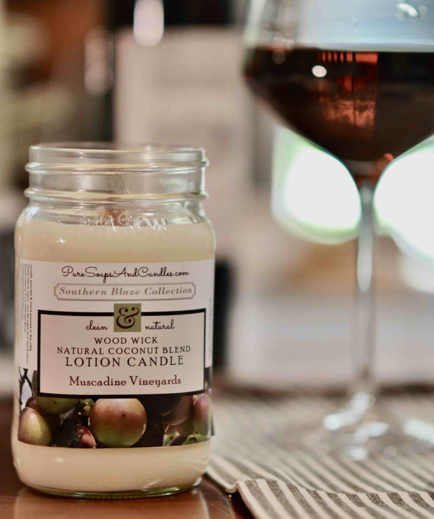 Muscadine Vineyards wood wick lotion candle